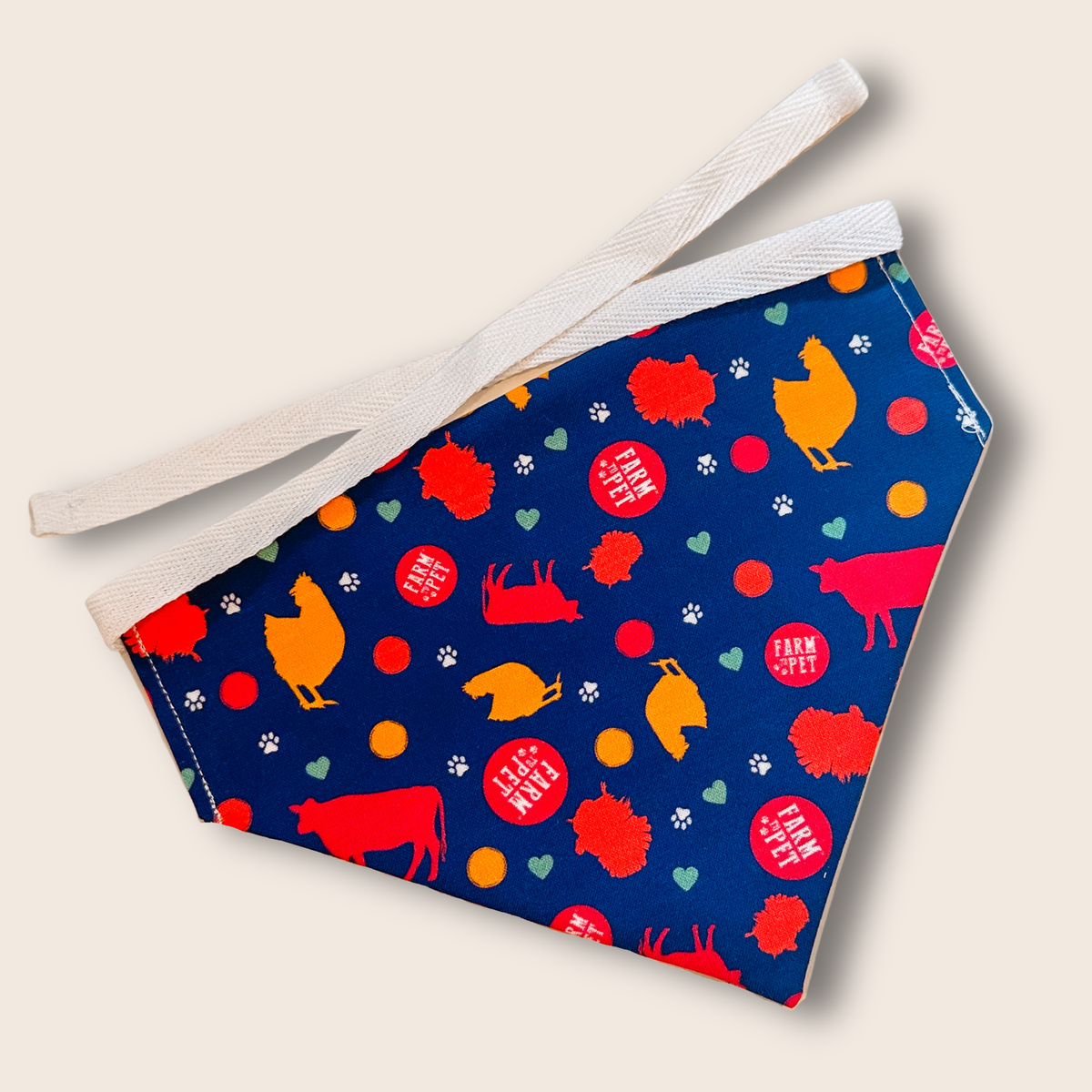 Tie-on Dog Bandana | Adjustable String-tie Bandana for Dogs and Cats