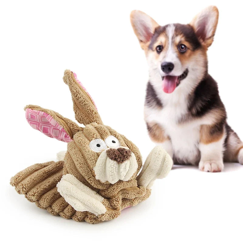 Corduroy Squeaky Animal Dog Toys
