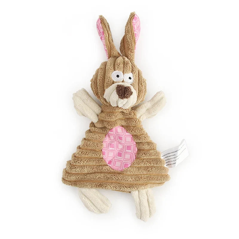 Corduroy Squeaky Animal Dog Toys