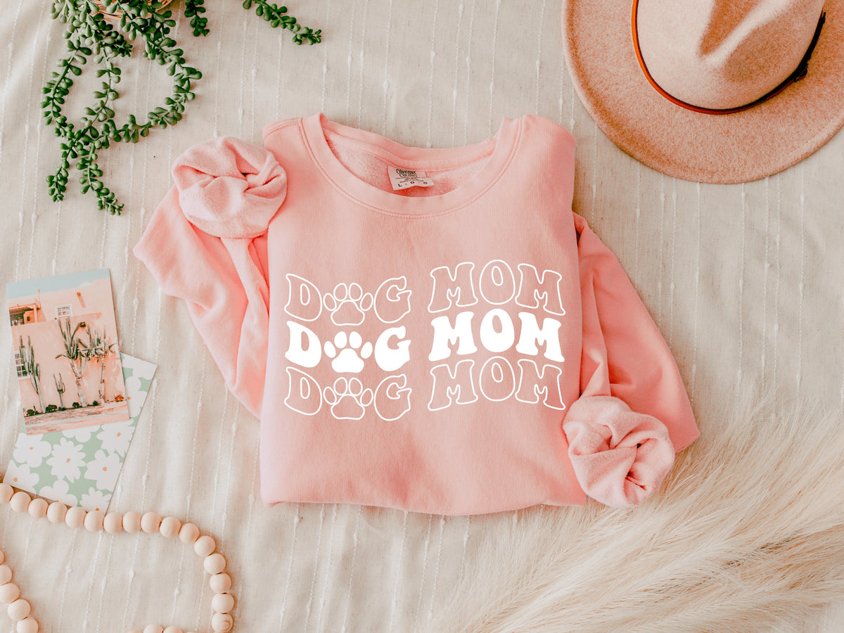 Groovy Dog Mom Garment Dyed Comfort Colors Sweatshirt