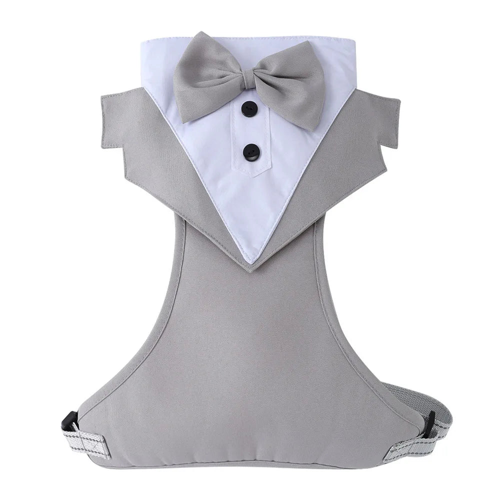 Dog Tuxedo Harness with Bow Tie | No-Pull Wedding & Party Vest