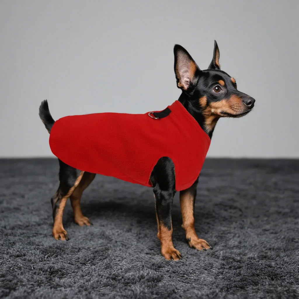 Fleece Dog Vest with Leash Hole for Small Dogs