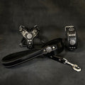"Maximus Black&Silver" Small dog SET - Harness - collar - lead
